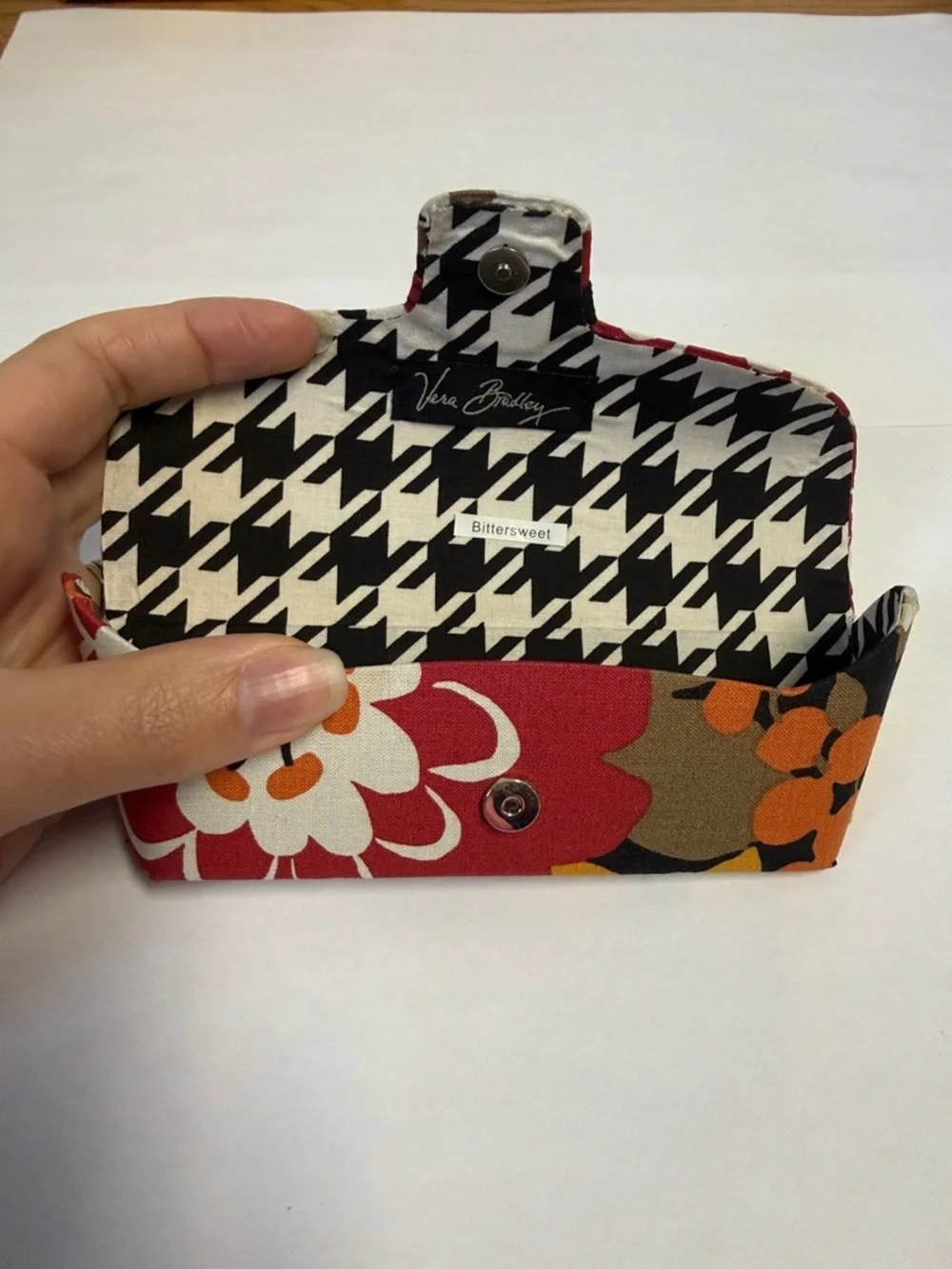 NWOT Vera Bradley Bittersweet Fabric Optical Glasses Case in Red, Orange & Brown
